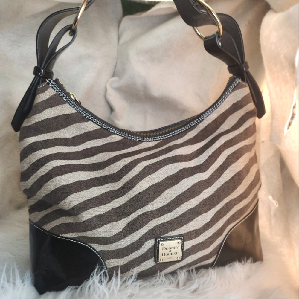 Authentic Dooney & Bourke canvas zebra purse handbag